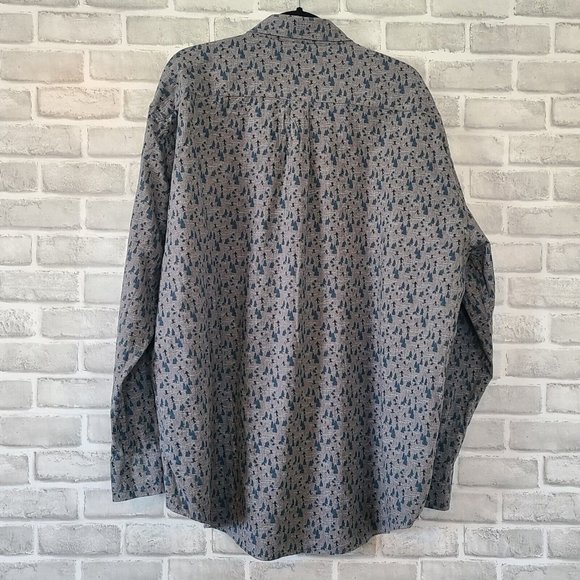 Peter Millar Mountainside Cotton Flannel Shirt Skiers and Evergreens XXL - Picture 2 of 10